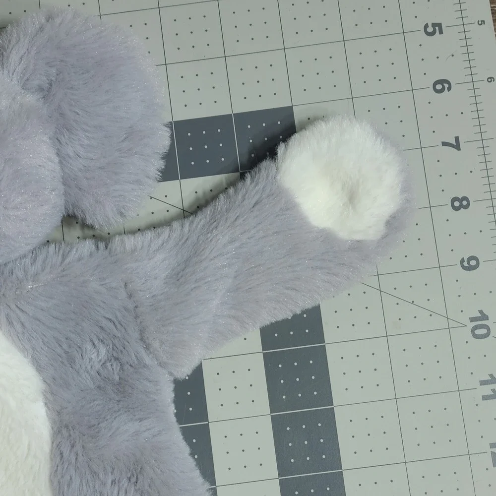 ELEPHANT LOVEY GRAY W WHITE PAWS & BELLY SECURITY BLANKET KELLY TOY FLAT CRINKLE